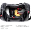 image:imageLeather Travel Bag with Shoe Pouch Waterproof Weekender Overnight Bag Carry On Duffel Bag for Men WomenBlack20inch