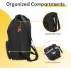 image:imageseyfocnia Drawstring Backpack Tactical String Bag with Zipper Pockets Waterproof Cinch Bag Sport Gym Sackpack  BlackBlack