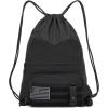 image:imageseyfocnia Drawstring Backpack Tactical String Bag with Zipper Pockets Waterproof Cinch Bag Sport Gym Sackpack  BlackBlack