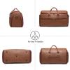 image:imageseyfocnia Garment Bag with Shoe Pouch Carry On Convertible Travel Duffel Bag for Men Women 2 in 1 Hanging Suitcase Suit Business Travel Bag BrownBrown