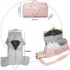 image:imageseyfocnia Garment Bag with Shoe Pouch Carry On Convertible Travel Duffel Bag for Men Women 2 in 1 Hanging Suitcase Suit Business Travel Bag BrownPink