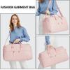 image:imageseyfocnia Garment Bag with Shoe Pouch Carry On Convertible Travel Duffel Bag for Men Women 2 in 1 Hanging Suitcase Suit Business Travel Bag BrownPink