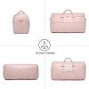 image:imageseyfocnia Garment Bag with Shoe Pouch Carry On Convertible Travel Duffel Bag for Men Women 2 in 1 Hanging Suitcase Suit Business Travel Bag BrownPink