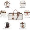 image:imageseyfocnia Garment Bag with Shoe Pouch Carry On Convertible Travel Duffel Bag for Men Women 2 in 1 Hanging Suitcase Suit Business Travel Bag BrownWhtie