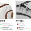 image:imageseyfocnia Garment Bag with Shoe Pouch Carry On Convertible Travel Duffel Bag for Men Women 2 in 1 Hanging Suitcase Suit Business Travel Bag BrownWhtie