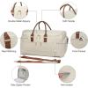 image:imageseyfocnia Garment Bag with Shoe Pouch Carry On Convertible Travel Duffel Bag for Men Women 2 in 1 Hanging Suitcase Suit Business Travel Bag BrownWhtie Brown