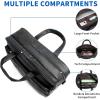image:imageseyfocnia Mens Leather Messenger Bag 156 Inch 173 Inch Laptop Briefcase Satchel Computer Shoulder Bag Business HandbagBlack