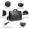 image:imageseyfocnia Mens Leather Messenger Bag 156 Inch 173 Inch Laptop Briefcase Satchel Computer Shoulder Bag Business HandbagBlack