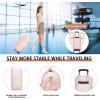 image:imageRolling Garment BagRolling Duffle Bag with Wheels Rolling Garment Bags for Travel with Shoe Pouch Carry On Bag Weekender Bags Garment Duffel Bag for WomenGreyPink