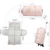 image:imageRolling Garment BagRolling Duffle Bag with Wheels Rolling Garment Bags for Travel with Shoe Pouch Carry On Bag Weekender Bags Garment Duffel Bag for WomenGreyPink