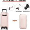 image:imageRolling Garment BagRolling Duffle Bag with Wheels Rolling Garment Bags for Travel with Shoe Pouch Carry On Bag Weekender Bags Garment Duffel Bag for WomenGreyPink