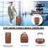 image:imageSeyfocnia Rolling Garment Bag With Wheels  Overnight Carry On Suitcase With Shoe Compartment  Convertible Duffle Bag for Travel  BrownBrown