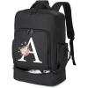 image:imageseyfocnia Gym Backpack for Men Personalized Initial Design Sports Back pack With Shoe Compartment Waterproof Gym Bag Workout Trainning Rucksack Casual Travel DaypackBlackBlack