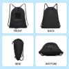 image:imageseyfocnia Drawstring Backpack Tactical String Gym Bag with Zipper Pockets Waterproof Cinch Bag Sport Gym Backpack for Men Black