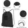 image:imageseyfocnia Drawstring Backpack Tactical String Gym Bag with Zipper Pockets Waterproof Cinch Bag Sport Gym Backpack for Men Black