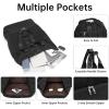 image:imageseyfocnia Drawstring Gym Backpack with Shoe Compartment String Gym Bag Sackpack for Women Waterproof Travel Tote Sports Bags Cinch Beach Swim Travel Workout Bag WhiteBlack