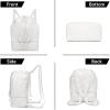image:imageseyfocnia Drawstring Gym Backpack with Shoe Compartment String Gym Bag Sackpack for Women Waterproof Travel Tote Sports Bags Cinch Beach Swim Travel Workout Bag WhiteWhite