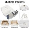 image:imageseyfocnia Drawstring Gym Backpack with Shoe Compartment String Gym Bag Sackpack for Women Waterproof Travel Tote Sports Bags Cinch Beach Swim Travel Workout Bag WhiteWhite