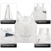 image:imageseyfocnia Drawstring Gym Backpack with Shoe Compartment String Gym Bag Sackpack for Women Waterproof Travel Tote Sports Bags Cinch Beach Swim Travel Workout Bag WhiteWhite