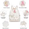image:imageseyfocnia Initial Cute Mini Backpack Small Backpack Purse for Women Personalized Letter Style Small Leather Backpack Pompom Back Pack Shoulder Bag for Gifts Travel  White Letter JWhite