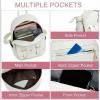 image:imageseyfocnia Initial Cute Mini Backpack Small Backpack Purse for Women Personalized Letter Style Small Leather Backpack Pompom Back Pack Shoulder Bag for Gifts Travel  White Letter JWhite