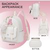 image:imageseyfocnia Initial Cute Mini Backpack Small Backpack Purse for Women Personalized Letter Style Small Leather Backpack Pompom Back Pack Shoulder Bag for Gifts Travel  White Letter JWhite