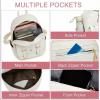 image:imageseyfocnia Initial Cute Mini Backpack Small Backpack Purse for Women Personalized Letter Style Small Leather Backpack Pompom Back Pack Shoulder Bag for Gifts Travel  White Letter JWhite