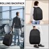 image:imageseyfocnia Rolling Backpack17 inch Rolling Laptop Bag Travel Backpack with Wheels Roller Back pack Wheeled Laptop Bag with Wheels for Women MenBlack