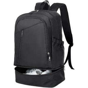 image:imageseyfocnia Gym Backpack for MenWaterproof Gym Bag With Shoe Compartment Lightweight Travel Bag Sports Backpack Casual DaypackBlack22inch