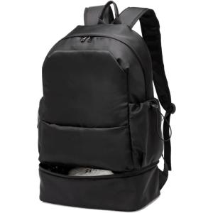 image:imageseyfocnia Gym Backpack for MenWaterproof Travel Backpack With Shoe Compartment Lightweight Sports Gym Bag Casual DaypackBlackBlack
