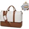 image:imageConvertible Garment Duffel Bag for Travel2 in 1 Weekender Bag Hanging Suitcase for Women with Shoe Compartment Carry On Suit Bags Travel Duffle Bag Beige