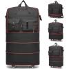 image:imageseyfocnia Tactical Foldable Travel Bag Large Suitcases with Wheels Rolling Travel Duffle Bag with Wheels and Handle Expandable Foldable Luggage Bag Collapsible Luggage Black