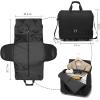 image:imageseyfocnia Collapsible Rolling Garment Bags Large Rolling Duffle Bag with Wheels Convertible Travel Garment Bag for Men Women Carry On Garment Bag for Travel Suitcase Suit Business Travel Bag Black