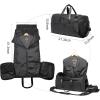 image:imageseyfocnia Convertible Garment Bag for Travel Carry on Garment Waterproof Suit Duffle Bag with Shoe Compartment  3 in 1 Travel Garment Bag for Men Women