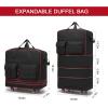 image:imageseyfocnia Tactical Foldable Travel Bag Large Suitcases with Wheels Rolling Travel Duffle Bag with Wheels and Handle Expandable Foldable Luggage Bag Collapsible Luggage Black