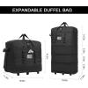 image:imageFoldie Travel Bag ExpandableTactical Foldable Duffle Bag for Travel Duffle Bag with Wheels and Handle Rolling Duffel Bag with Wheels Collapsible Luggage Military Weekend BagsBlack