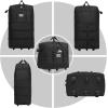image:imageFoldie Travel Bag ExpandableTactical Foldable Duffle Bag for Travel Duffle Bag with Wheels and Handle Rolling Duffel Bag with Wheels Collapsible Luggage Military Weekend BagsBlack