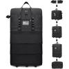 image:imageFoldie Travel Bag ExpandableTactical Foldable Duffle Bag for Travel Duffle Bag with Wheels and Handle Rolling Duffel Bag with Wheels Collapsible Luggage Military Weekend BagsBlack