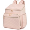 image:imageseyfocnia Diaper Bag Backpack for Women Diaper Bag Leather with Stroller Strap Large Opening Cute Travel Bag for Mom DadPink