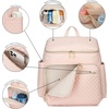 image:imageseyfocnia Diaper Bag Backpack for Women Diaper Bag Leather with Stroller Strap Large Opening Cute Travel Bag for Mom DadPink