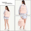 image:imageseyfocnia Diaper Bag Backpack for Women Diaper Bag Leather with Stroller Strap Large Opening Cute Travel Bag for Mom DadPink