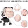 image:imageseyfocnia Diaper Bag Backpack for Women Diaper Bag Leather with Stroller Strap Large Opening Cute Travel Bag for Mom DadPink