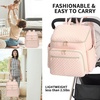 image:imageseyfocnia Diaper Bag Backpack for Women Diaper Bag Leather with Stroller Strap Large Opening Cute Travel Bag for Mom DadPink