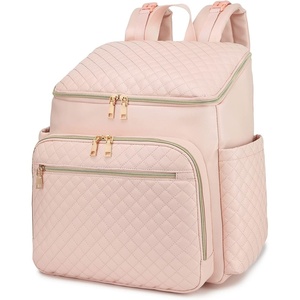 image:imageseyfocnia Diaper Bag Backpack for Women Diaper Bag Leather with Stroller Strap Large Opening Cute Travel Bag for Mom DadPink