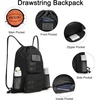 image:imageseyfocnia Drawstring Backpack Tactical String Bag with Shoe Compartment Large Cinch Bag Waterproof Gym Drawstring Bags for Travel