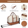 image:imageseyfocnia Rolling Duffle Bag with Wheels Duffle Bag for Travel Women Carry On Luggage Wheeled Overnight Weekender Bag MenBeigeBrown