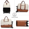 image:imageseyfocnia Rolling Duffle Bag with Wheels Duffle Bag for Travel Women Carry On Luggage Wheeled Overnight Weekender Bag MenBeigeBrown