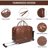 image:imageseyfocnia Rolling Duffle Bag with Wheels Duffle Bag for Travel Women Carry On Luggage Wheeled Overnight Weekender Bag MenBrown