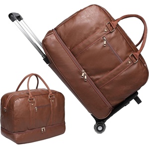image:imageseyfocnia Rolling Duffle Bag with Wheels Duffle Bag for Travel Women Carry On Luggage Wheeled Overnight Weekender Bag MenBrown