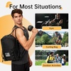 image:imageseyfocnia Drawstring Backpack Tactical String Bag Nylon Gym Bag with Shoe Compartment and Simple MOLLE System BlackBlack
